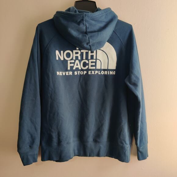 The North Face Tops - The North Face Hoodie Womens Large Blue Sweatshirt Pull Over * Flaw *